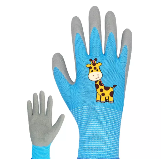 Natural Skin-friendly Nitrile Latex Kids Gardening Outdoor Work Gloves Children Hand Protection Coated Dexterity Garden Gloves