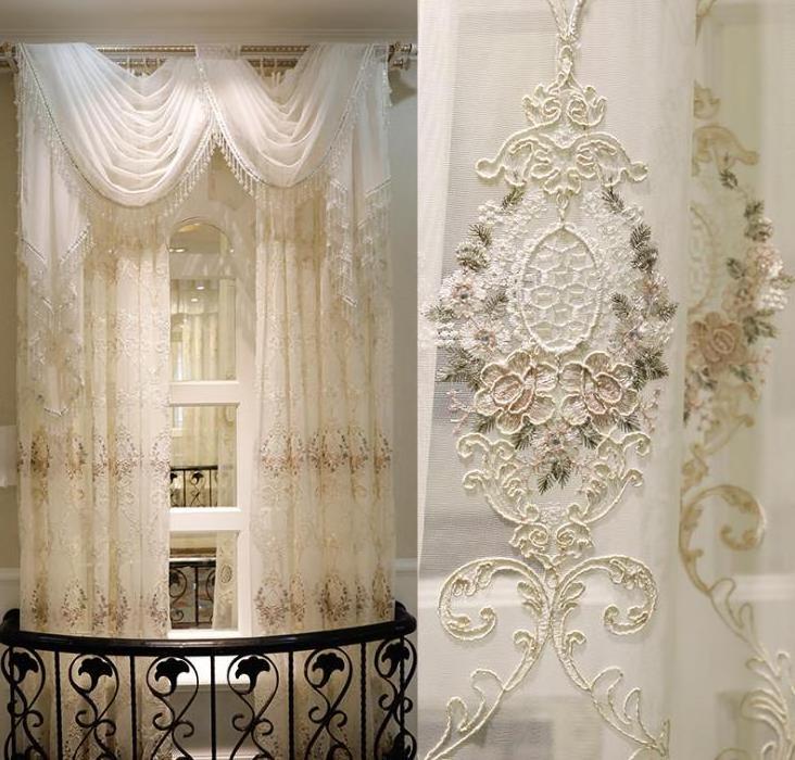 Custom Embroidered Curtains Sheer For Living Room, Turkish Curtain Sheer For Bedroom And Window