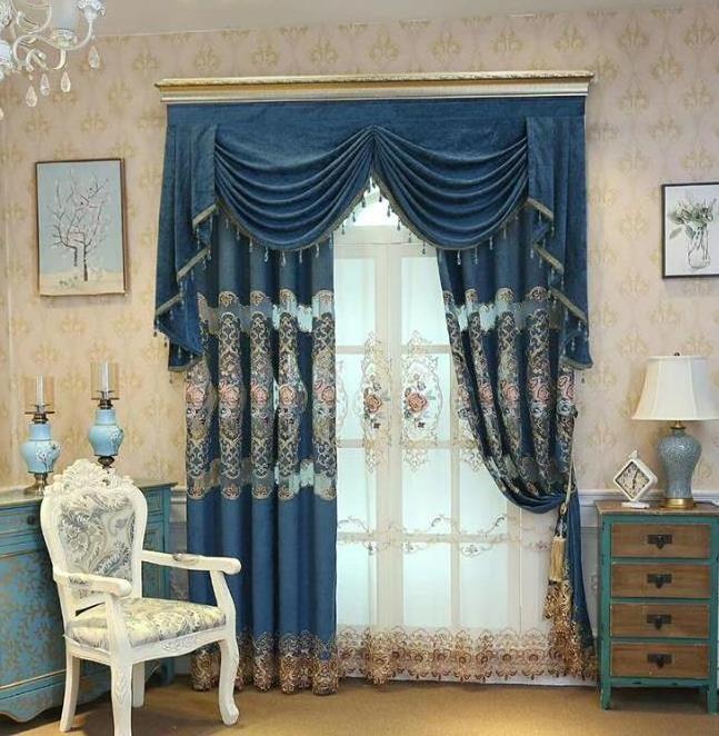 European Style Embroidered Curtain Living Room Window Curtains