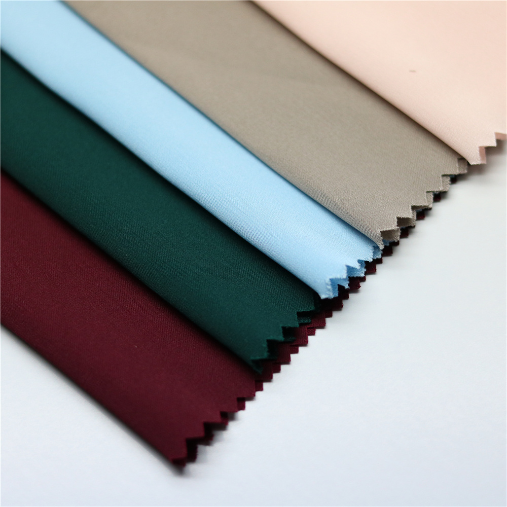 Shaoxing Textile 50D High Quality Custom Stretch Chiffon Solid Plain Satin Fabrics For Clothes