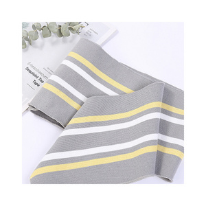 2024 New Spring Flat Knitting Stripes Accessories Rib Hem Cuffs For Baseball School Uniforms