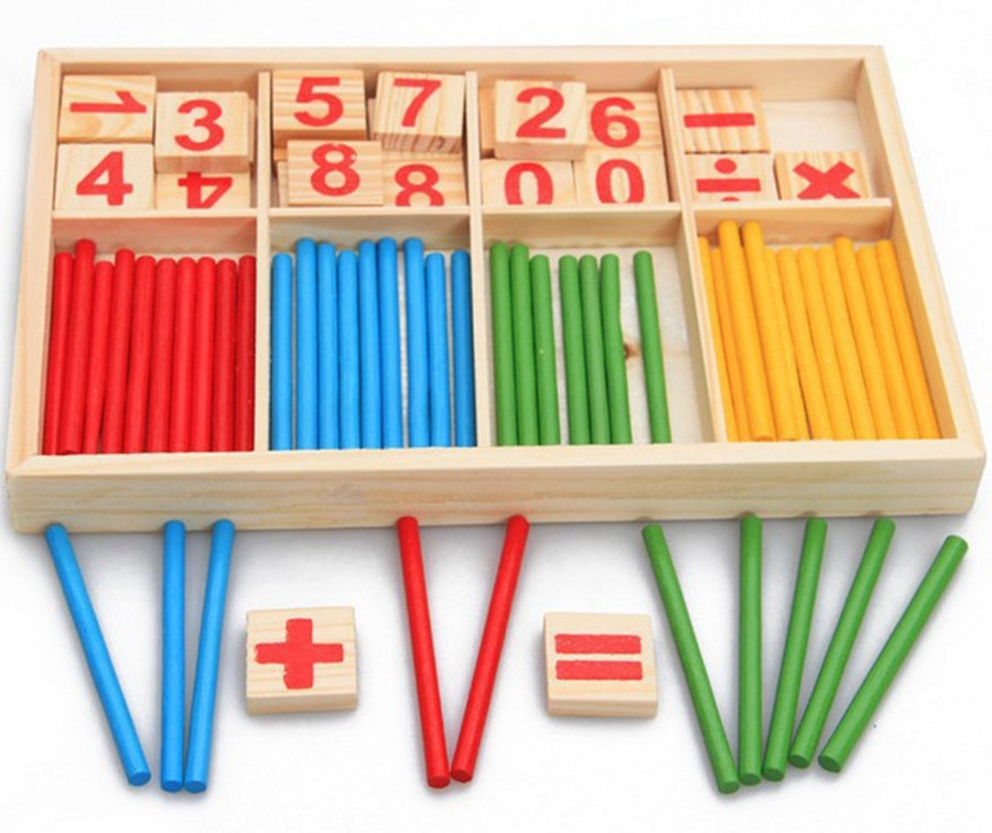 Baby Toys Counting Sticks Education Wooden Toys Building Intelligence Blocks Montessori Mathematical Wooden Box Children Gift