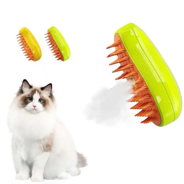 SOLO WILD Rechargeable Silicone Spray Cat Brush Comb Pet Hair Scalp Brush with Liquid Inlet for Eliminating Flying Hair Tangles