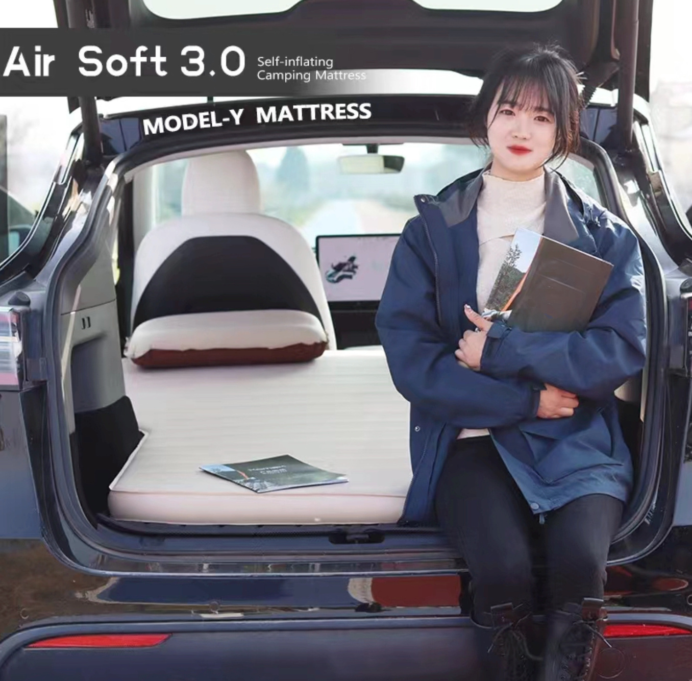 tesla model y camping mattress for car travel foam sleeping mats for camping foldable tesla car bed camping mattress