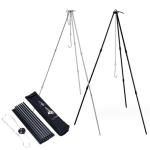 SOLO WILD  Foldable Camping Bonfire Tripod Stand Lantern Stand Tripod Grilling Hanger for Camping Picnic BBQ Cooking