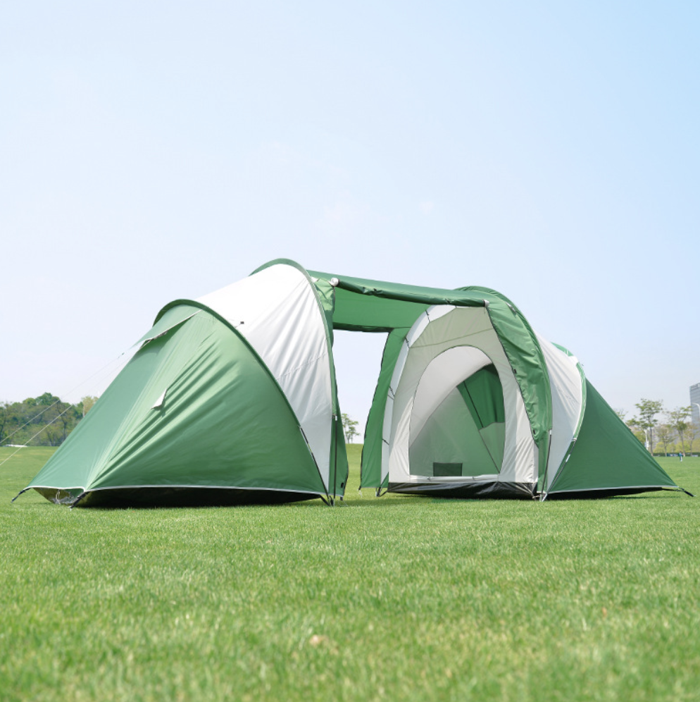 SOLO WILD Outdoor 2 room camping tunnel tent customized 2 bedroom 1 living room family tent