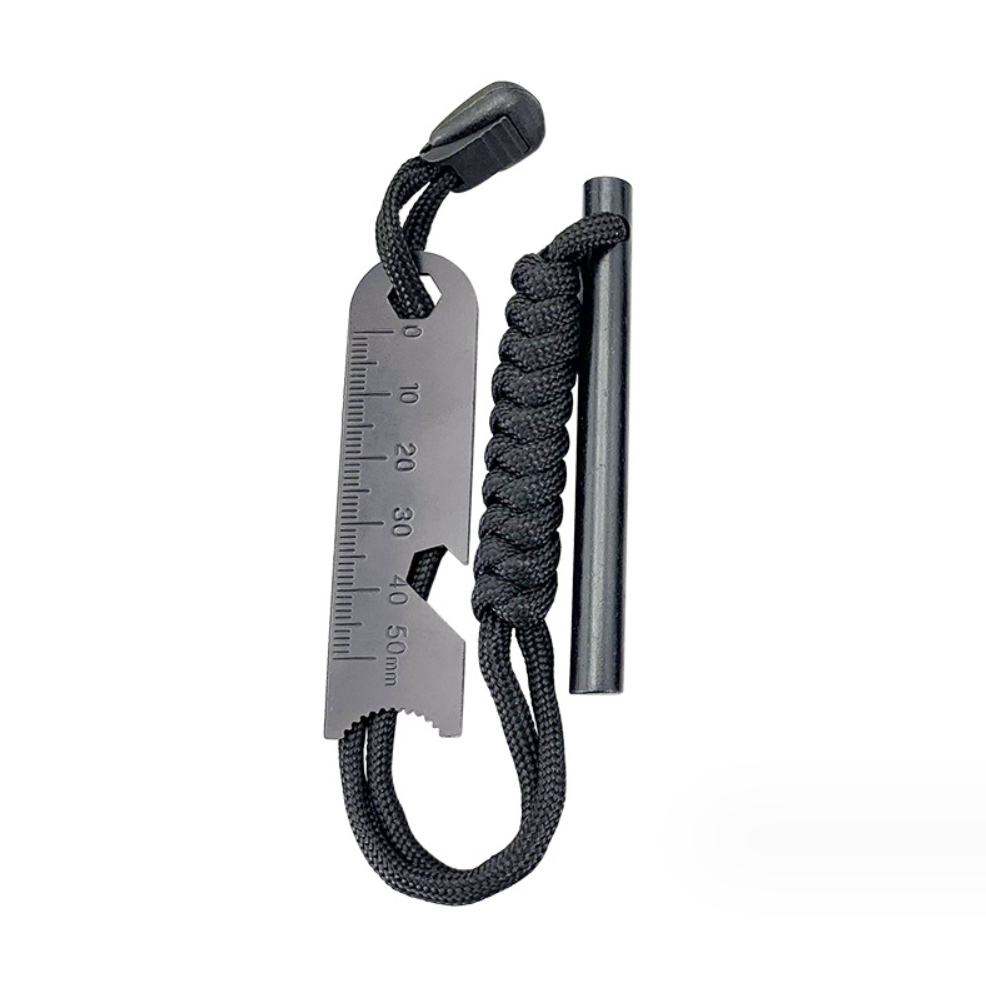 SOLO WILD 8*80mm Widerness Survival Gear Ferro Rod Striker Fire Starter with 550 Paracord Loop Handle