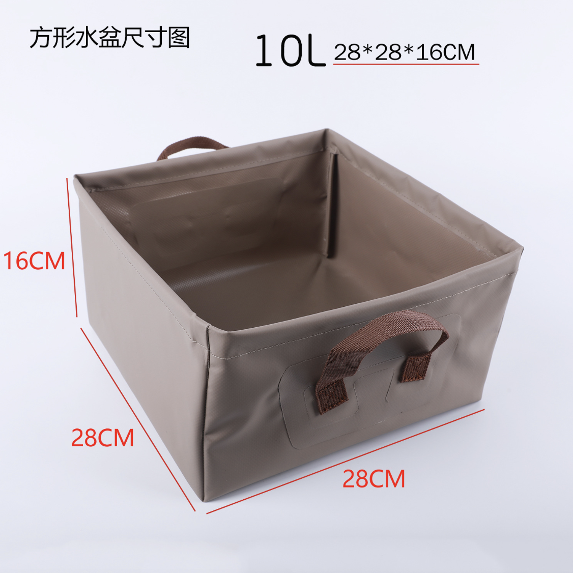 500D pvc tarpaulin Collapsible Bucket 10L Durable Lightweight Waterproof Folding bucket for Camping Hiking Fishing Travelling