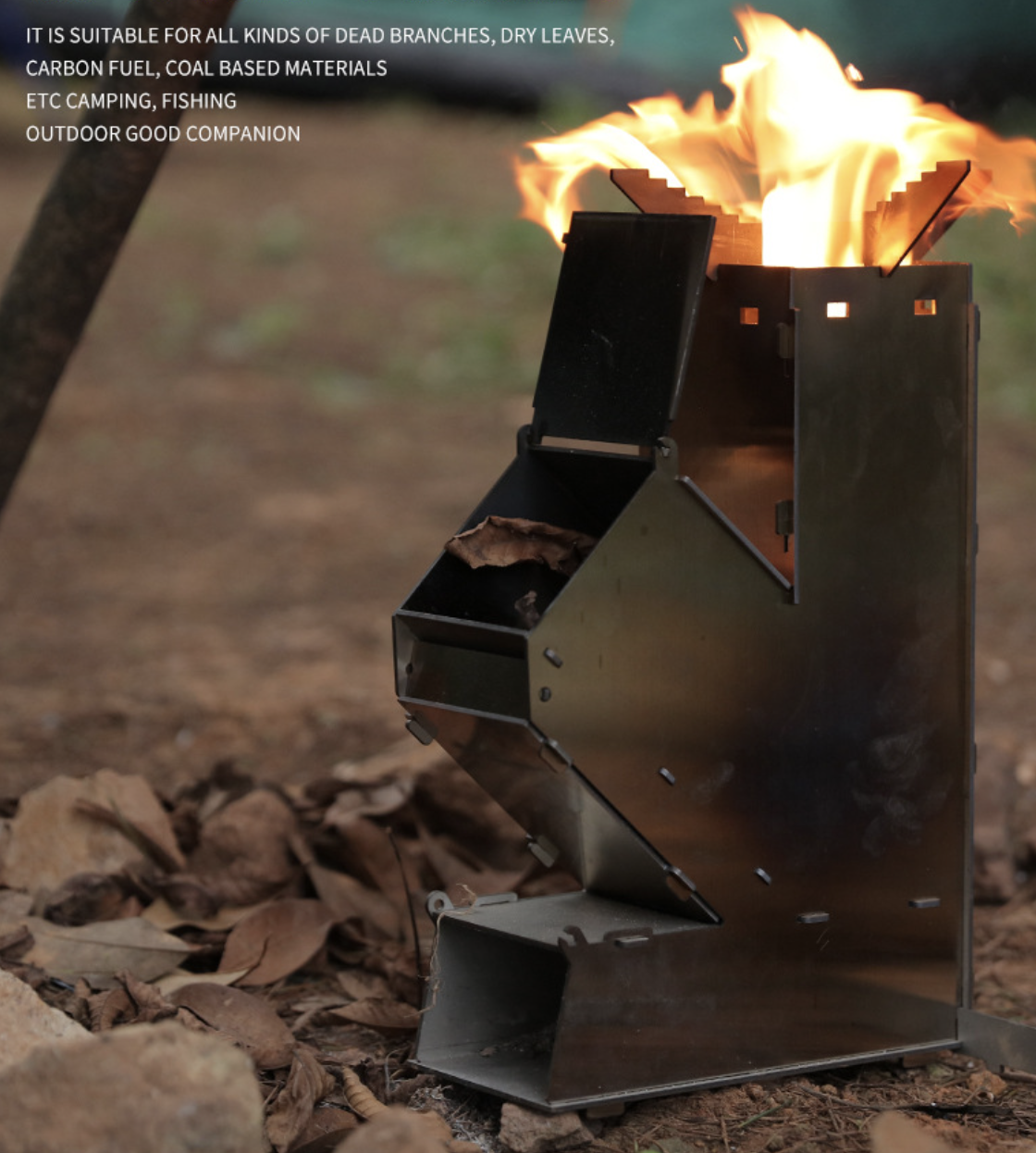 SOLO WILD Thickened Stainless Steel Detachable Portable Rocket Stove Outdoor Wood Fire Stove Lighting Stove