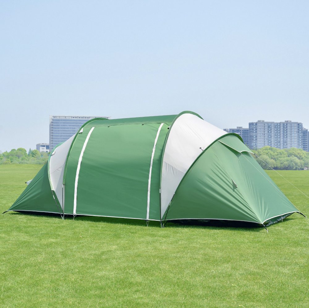 SOLO WILD Outdoor 2 room camping tunnel tent customized 2 bedroom 1 living room family tent