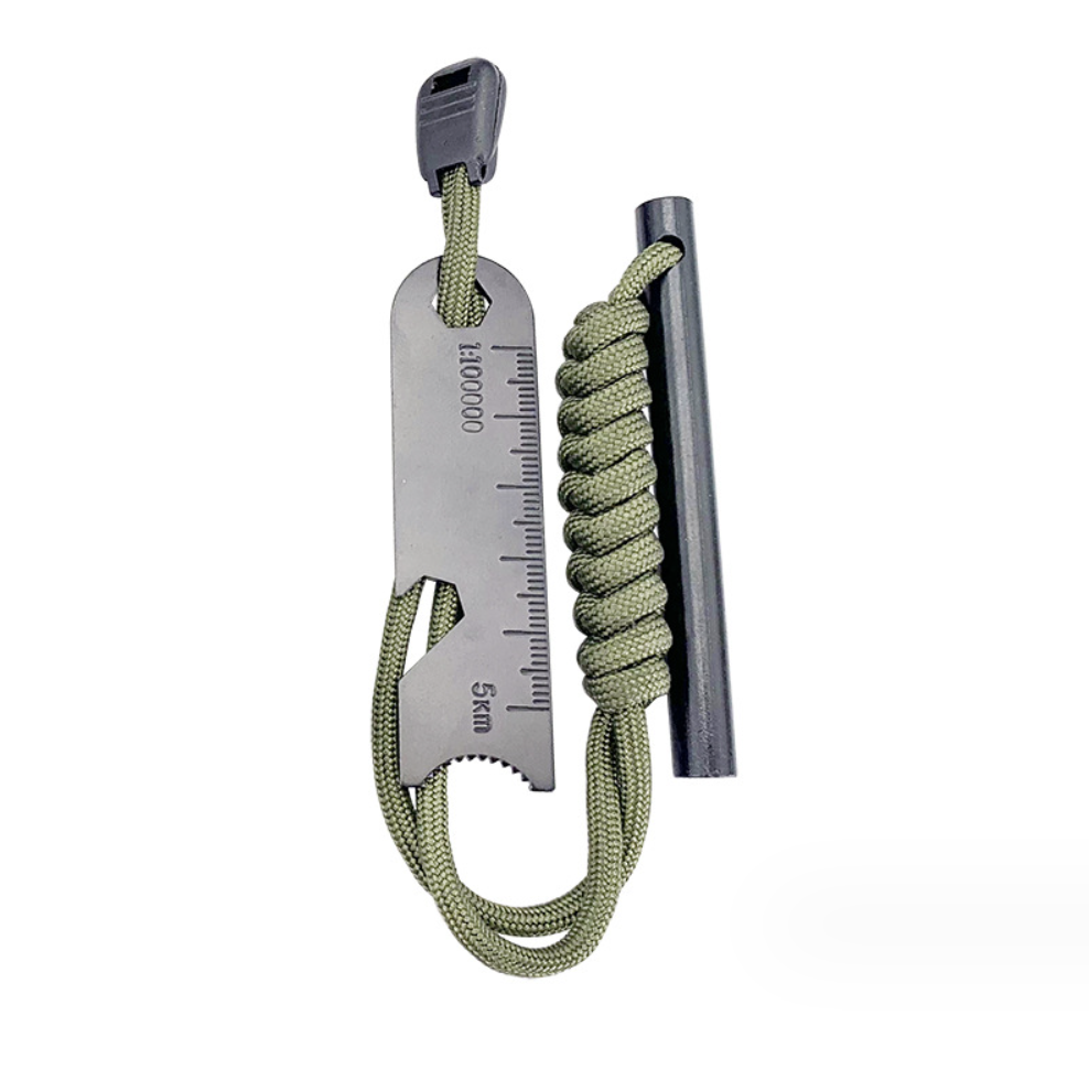 SOLO WILD 8*80mm Widerness Survival Gear Ferro Rod Striker Fire Starter with 550 Paracord Loop Handle