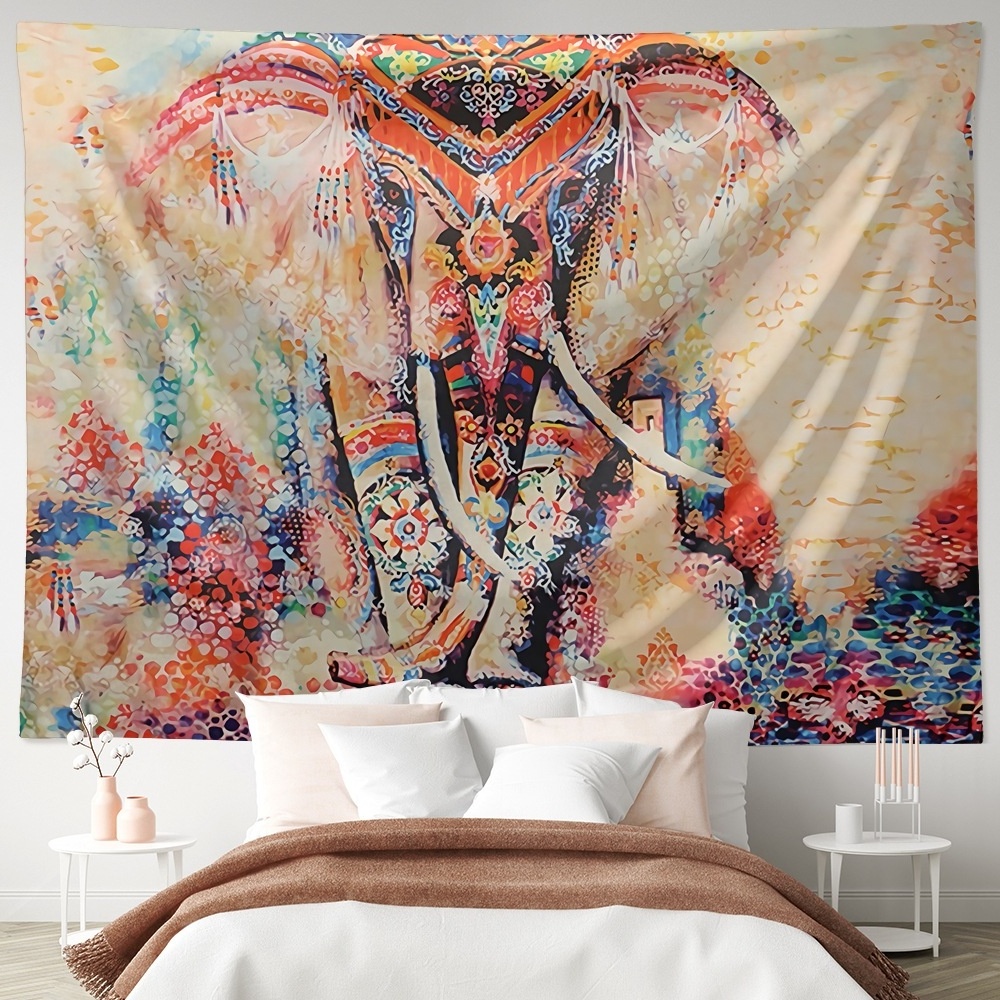 Professional Manufacturer Sale Elephant Tapestry Blue Purple Psychedelic Wall Hanging Decor Hippie Trippy Tapestry