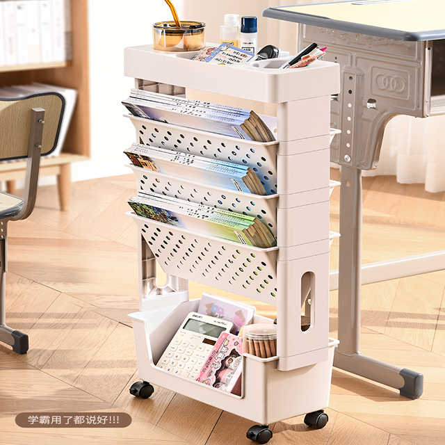 XingYou Wholesale Office plastic bookshelf Kid Portable folding bookshelf with wheels