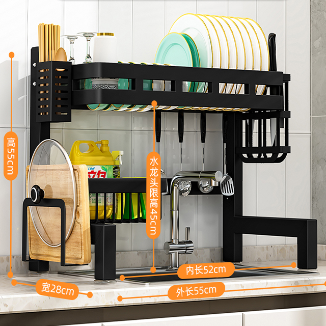 XingYou Wholesale Multi-function  2 Tier Stainless Steel Metal Kitchen Storage Organizer Shelf Over The Sink Dish Rack