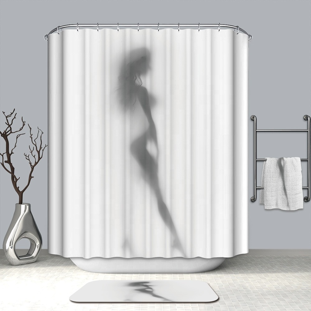 Wholesale High Quality Waterproof Simple Unique Plastic Waterproof Beauty Shadow Shower Curtain