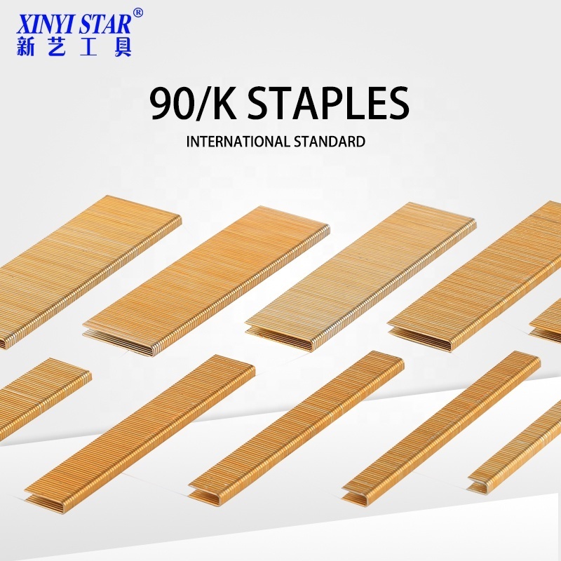 XINYI 9028 K428 staples type 90 nail gas u fiber pin nail for artificial grass pin nail tool framing sofa staple u-shape q235