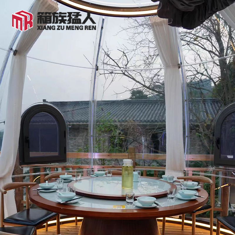 2023 outdoor new customize transparent glamping hotel resort house insulated windproof bubble dome tent home