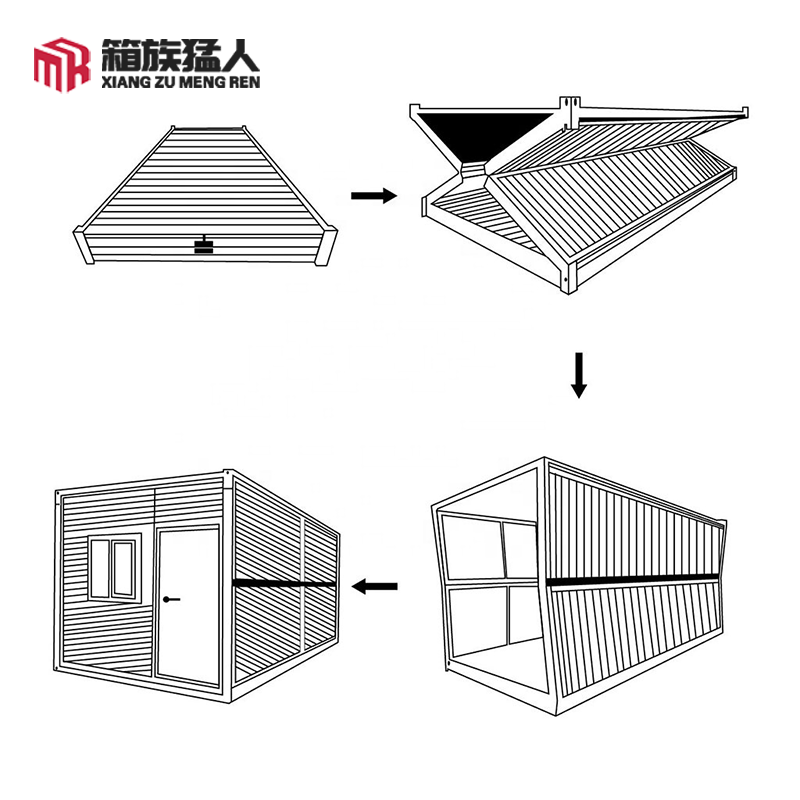 Hot sale high quality portable folding container house 40 ft foldable prefab container house folding shipping container for sale