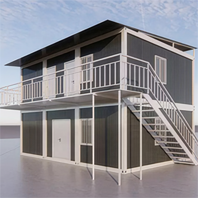 welded prefabricated 2 stories Apartment housing units detachable flat pack container house assembled home