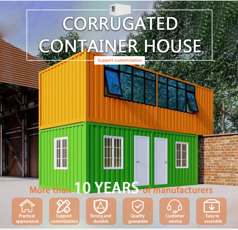 Portable prefab steel structure granny flats corrugated container house capsule house space