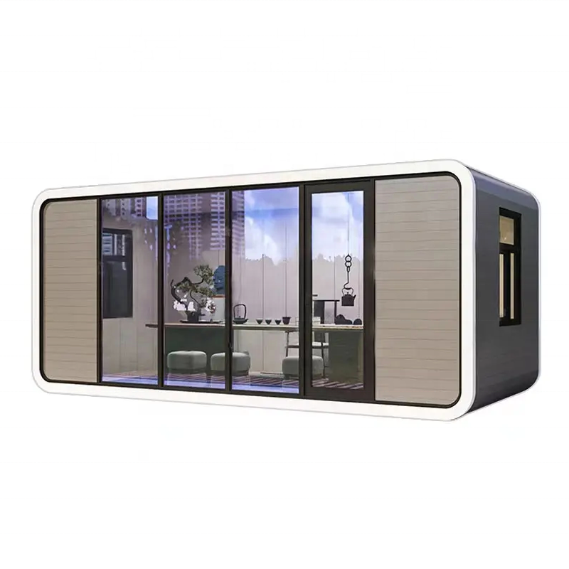 20ft office  homes tiny  prefab steel apple cabin with  light steel structure frame  container  houses