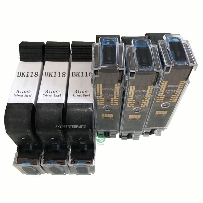 Original new solvent Based printer ink Cartridge BK117 BK118 BK129 for date coding machine