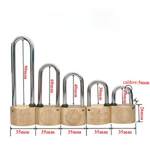 Manufacturer 20-75mm Heavy Duty Brass Combination Padlock 10pcs Brass Antique Jewelry Box Padlock Hasps LOC