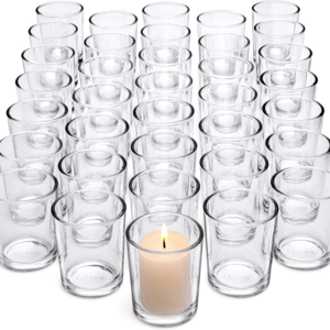 Clear Glass Tealight Candle Holder- Glass Votive Candle Holders  Clear Candle Holder for Valentine's Day