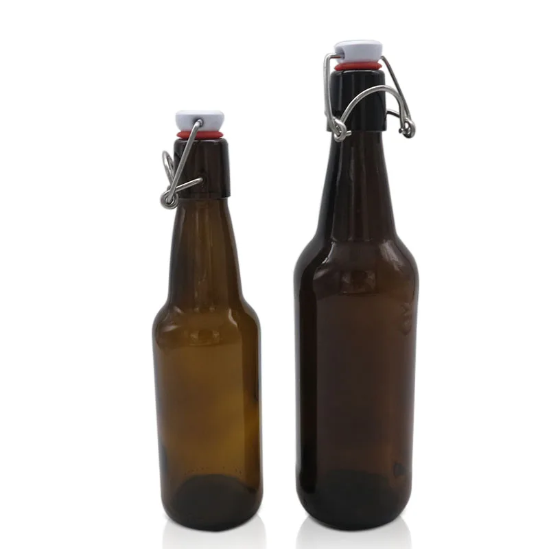 Wholesale Amber Swing Top 335ml 500ml 1 Liter Flip Top Frosted Beer Bottle for Sale