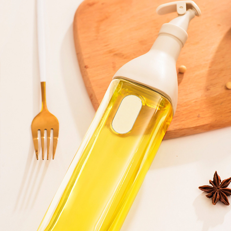 Kitchen Use 300ml clear glass sauce oil vinegar Kitchen Cooking Leakproof olive oil glass bottle dispenser