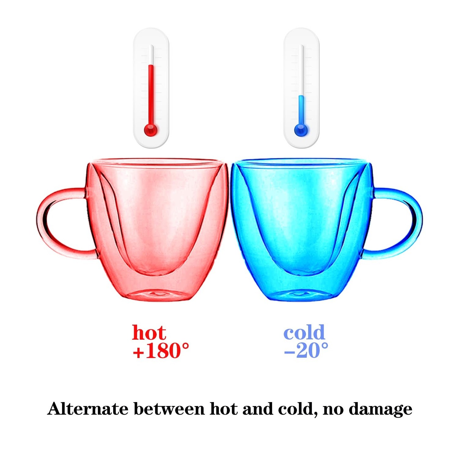 Heart Love Shaped Double layer high temperature heat insulation transparent glass coffee tea Lemon Juice  Milk Mug Glass  Cup