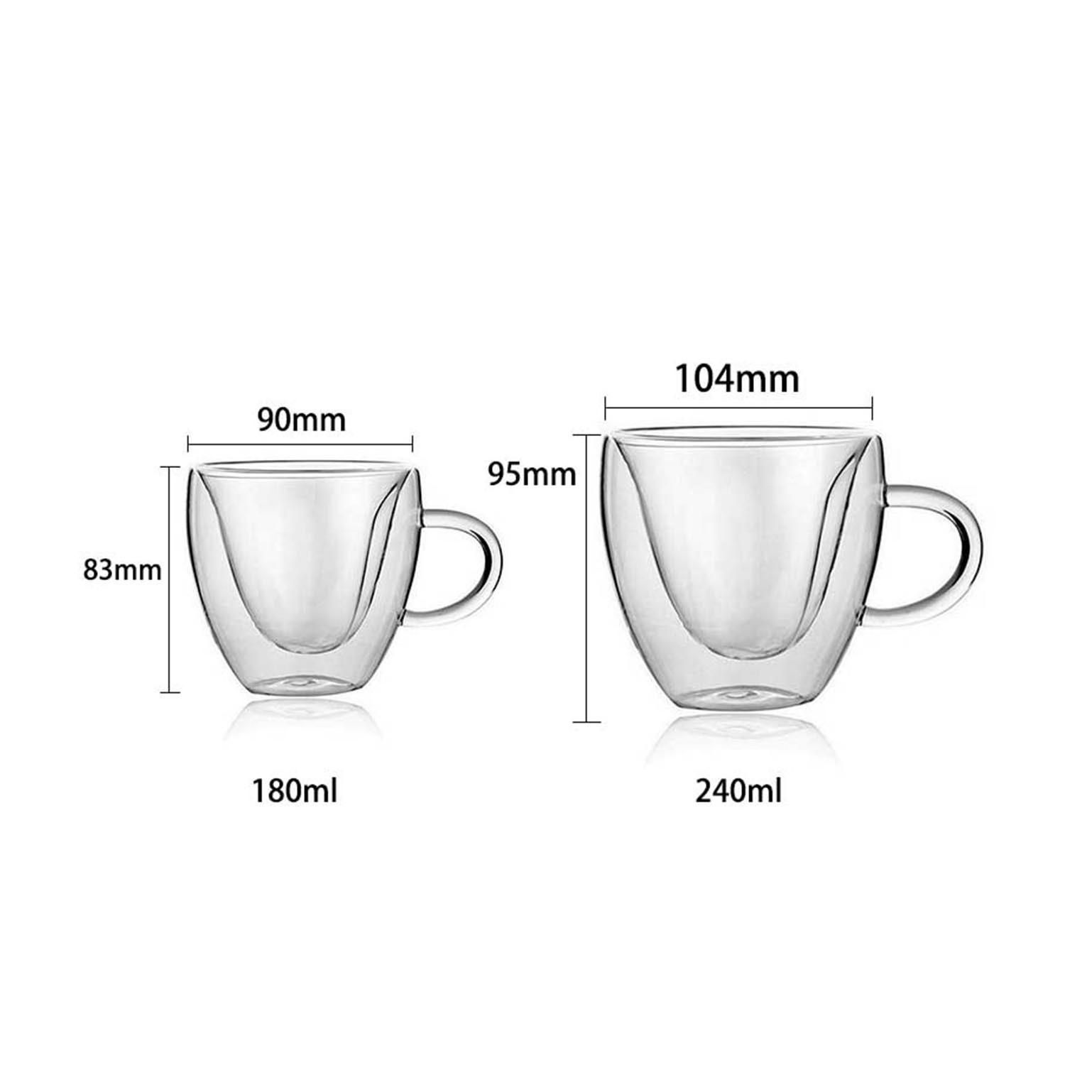 Heart Love Shaped Double layer high temperature heat insulation transparent glass coffee tea Lemon Juice  Milk Mug Glass  Cup