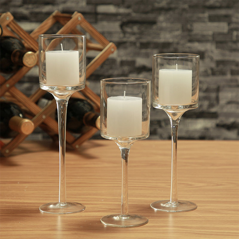 Handicraft spot European Home Party Hotel Wedding Decorate high foot glass candle holder jar