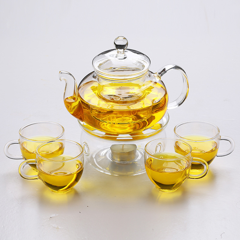 Personalized Borosilicate glass tea pot set hot water kettle with filter