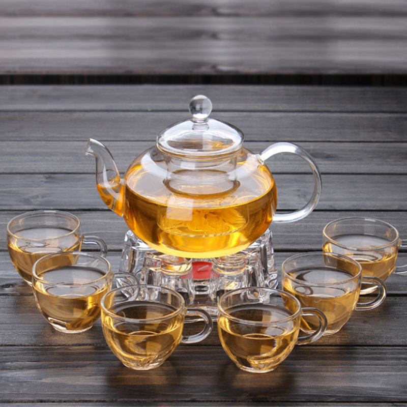 Personalized Borosilicate glass tea pot set hot water kettle with filter