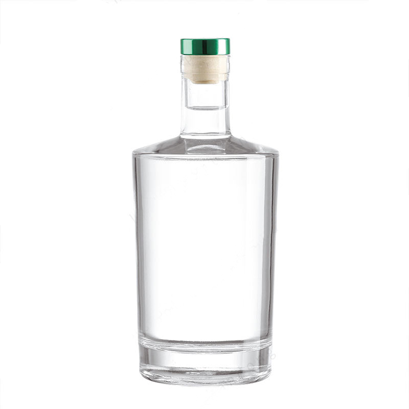 100 ML 380ML 500ML 750ML Clear Round Shape Super Flint Glass Bottle for Gin Rum Vodka Whiskey Brandy with Cork