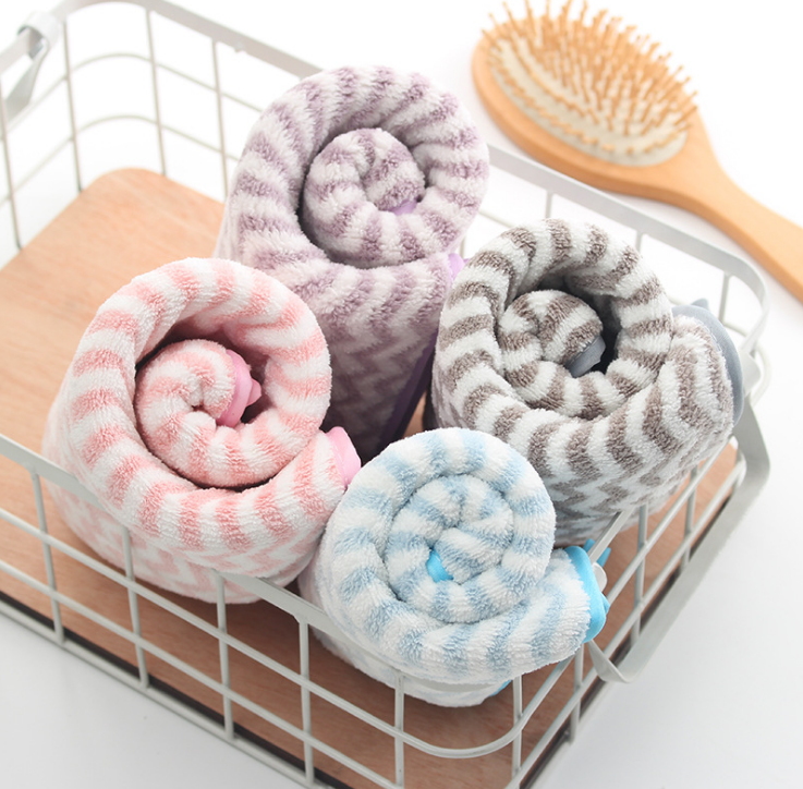 Best Selling Hot chinese products Household Hanging Micro Fiber Hand hair Towel Absorbent Quick Dry Tea & Kitchen towel Stripes