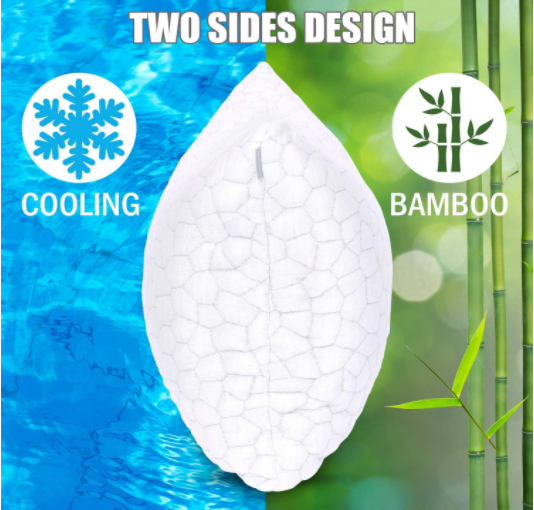 Luxury Bamboo Pillows Cooling Bed Pillows Queen Size 2 Set of Gel Shredded Memory Foam Pillows for Sleeping