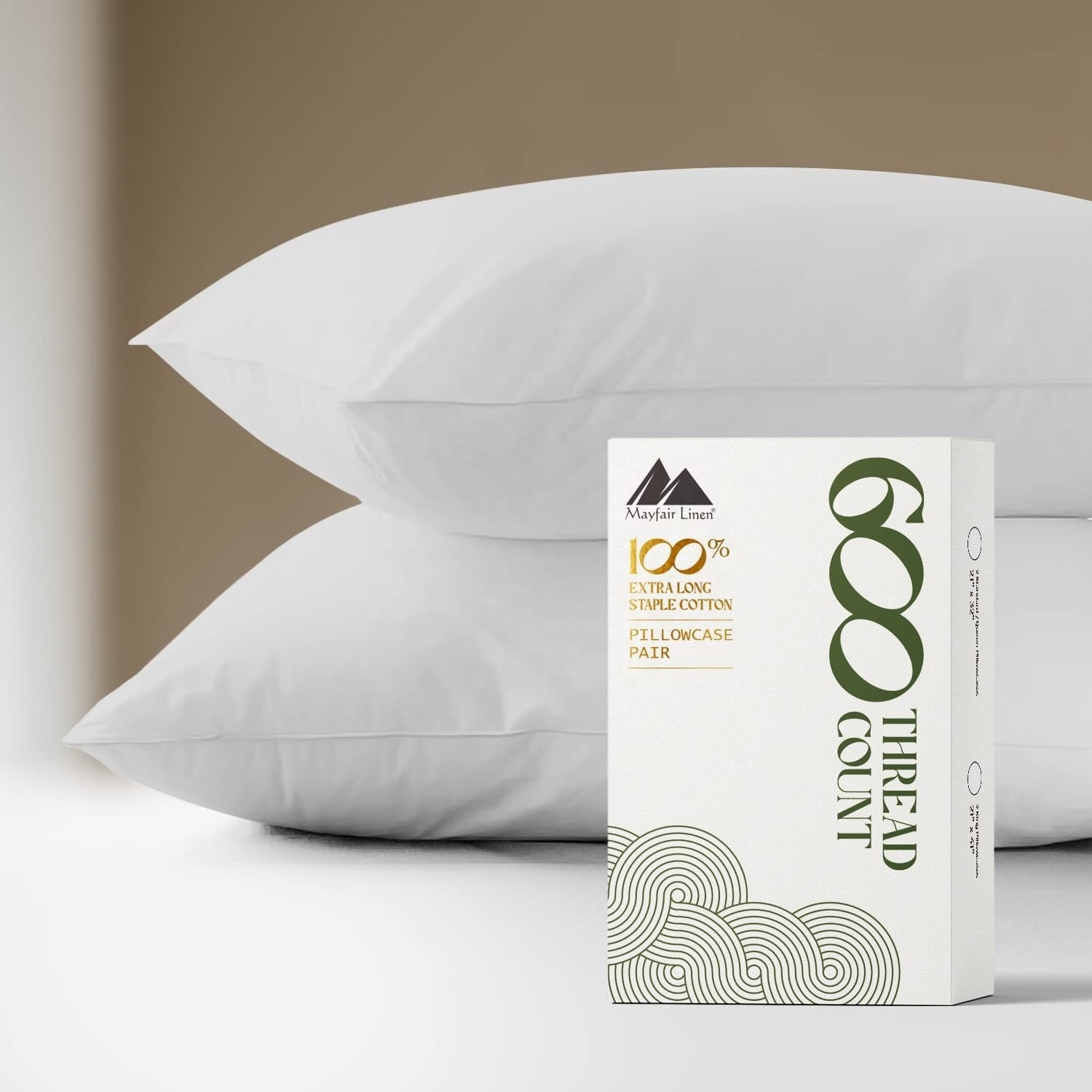 600 Thread Count 100% Egyptian Cotton Pillow Cases and Pillowcase Set of 2 with Long-Staple Combed cotton from Nan Tong