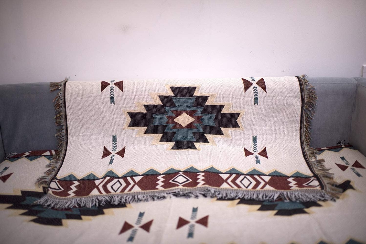 Western Navajo Native American Tribal Decorative Sofa Cover Southwest Wall Hanging Tapestry and Throw Blankets