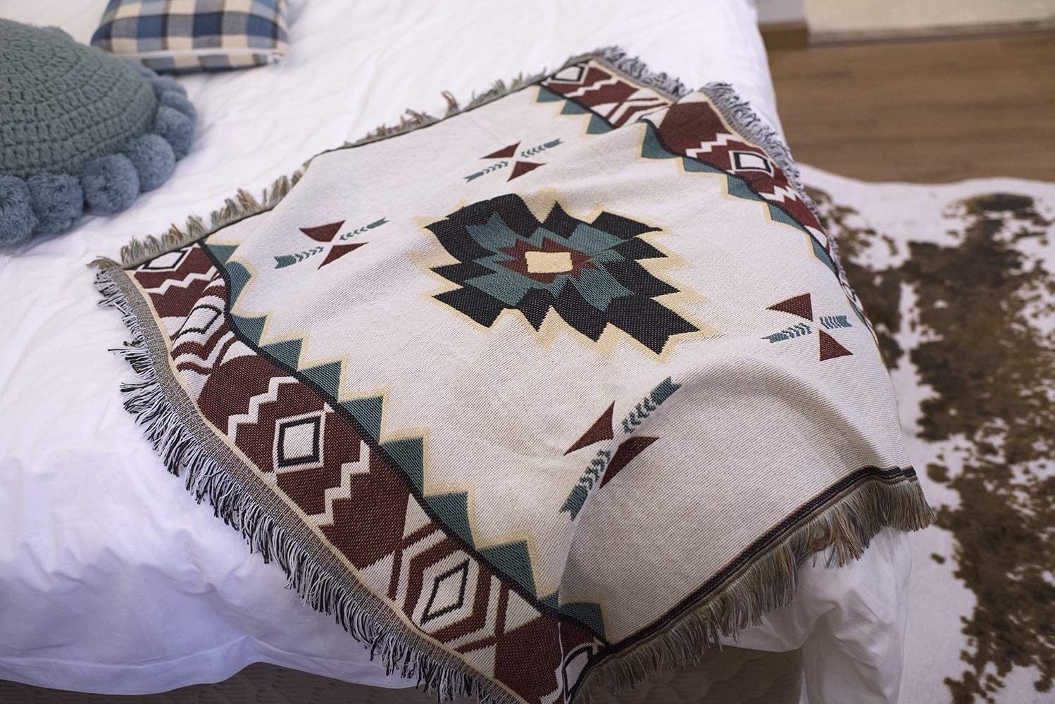 Western Navajo Native American Tribal Decorative Sofa Cover Southwest Wall Hanging Tapestry and Throw Blankets