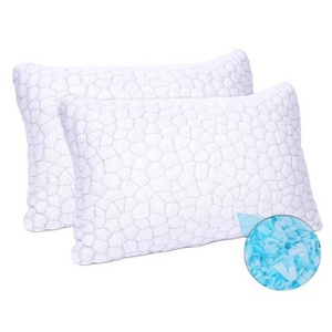 Luxury Bamboo Pillows Cooling Bed Pillows Queen Size 2 Set of Gel Shredded Memory Foam Pillows for Sleeping