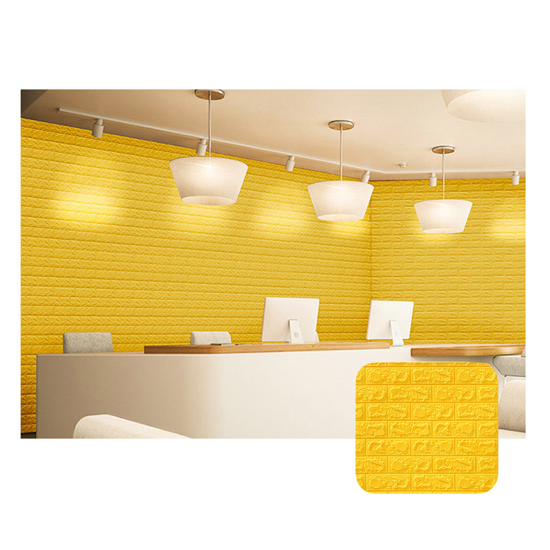 Factory Sale Wall Panel Kitchen self adhesive Wall Paper Sticker 3D Vinyl Wallpaper PE Foam Brick Wall Paper