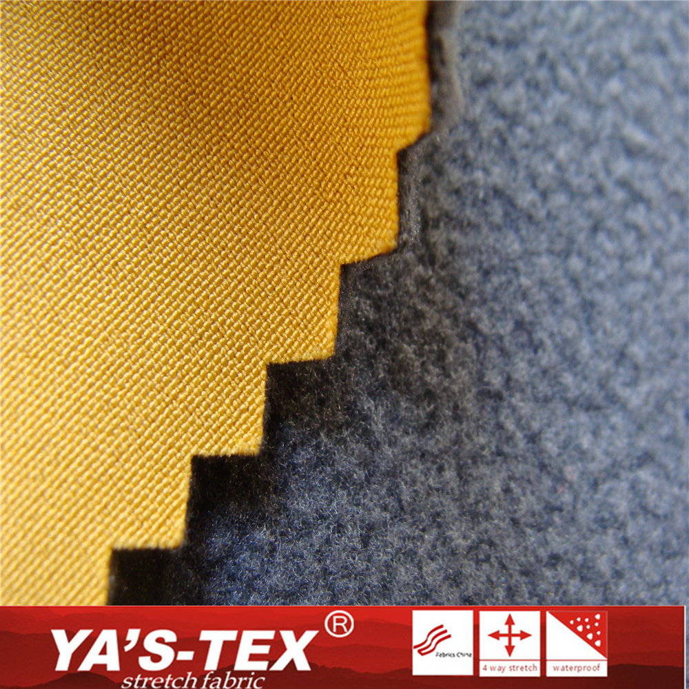 Polyester Spandex Bonded TPU Compound Fleece Outdoor Sport Stretch Waterproof Softshell Fabric for Jacket