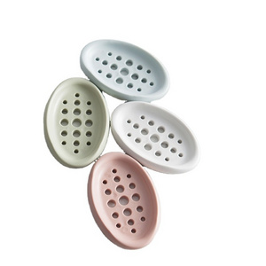 Silicone hollowed Home Traveling Drain Toilet Lid Bathroom Case Double Soap Holder Storage Soap Box Wash Brush Soap Dish