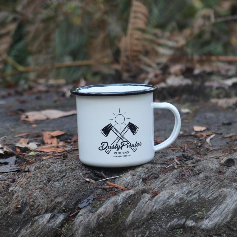 8cm 9cm 10cm custom printed carbon steel enamel metal camping mug customized color logo enamel mug