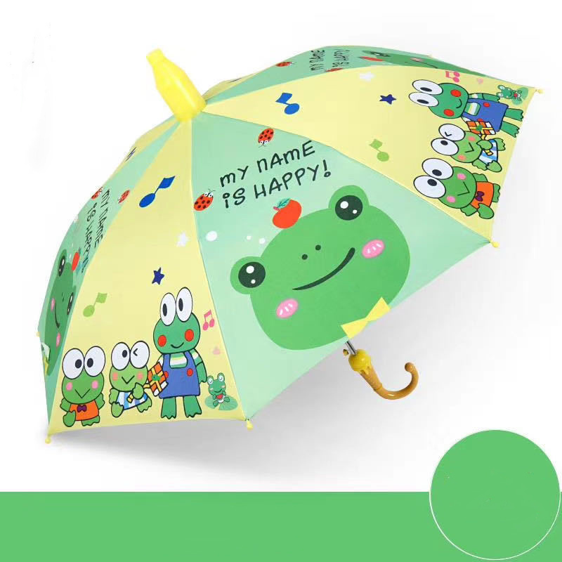 Cute Animal Car Print Children Umbrella Boys Girls Cartoon Long Handle Safe Light Black Coating Sun Umbrella Waterproof Cover