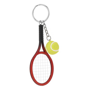 Mini Alloy Tennis Racket Pendant Keychain Keyring Split Ring Key Chain Accessories For Teenager Fan Sport Lovers Team Gifts