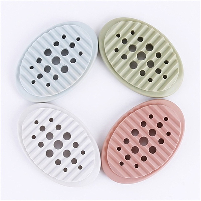 Silicone hollowed Home Traveling Drain Toilet Lid Bathroom Case Double Soap Holder Storage Soap Box Wash Brush Soap Dish