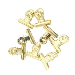 22mm Small Gold Metal Hinge Clips Bulldog Clip File Paper Money Clamps for Food Tags Bags Office Home Kitchen